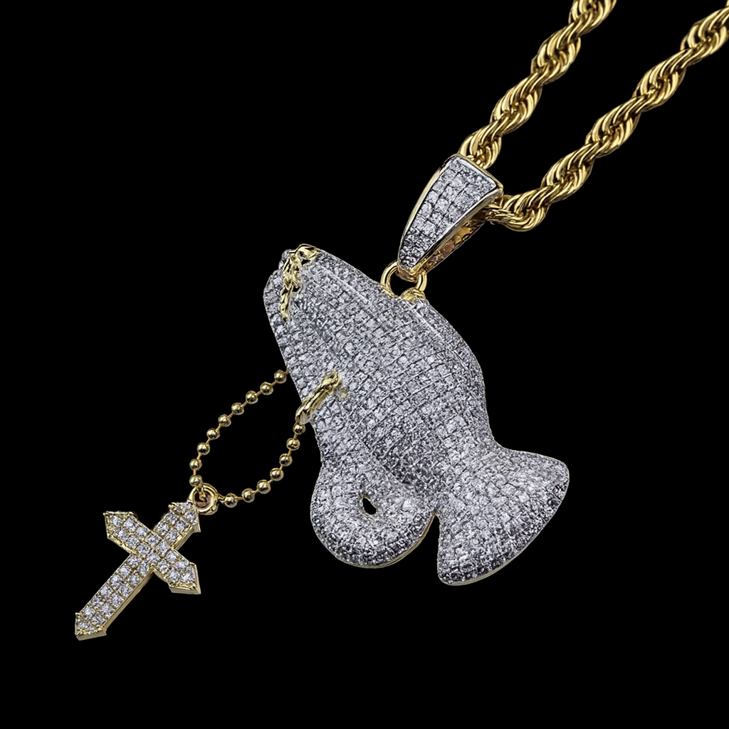 Iced "In-God's-Hands" Necklace