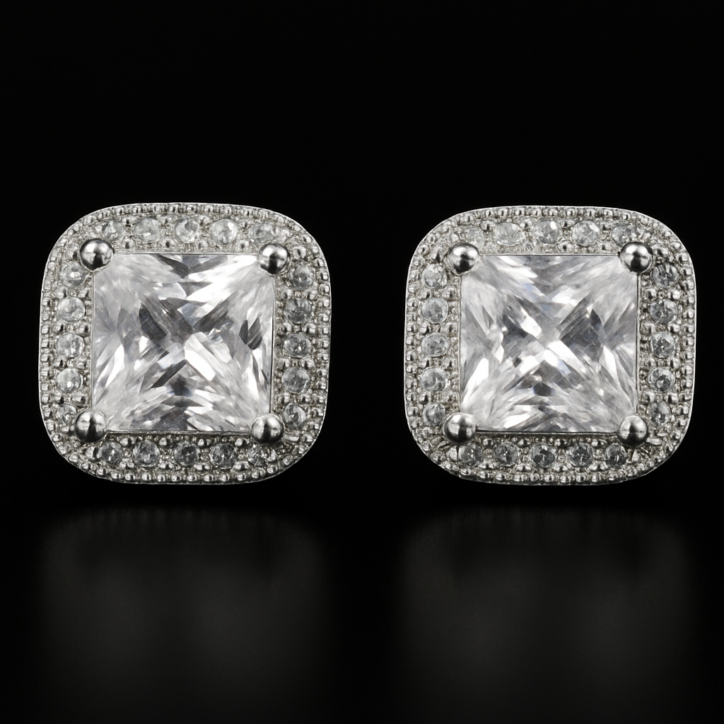 Iced "The-Square" Earrings